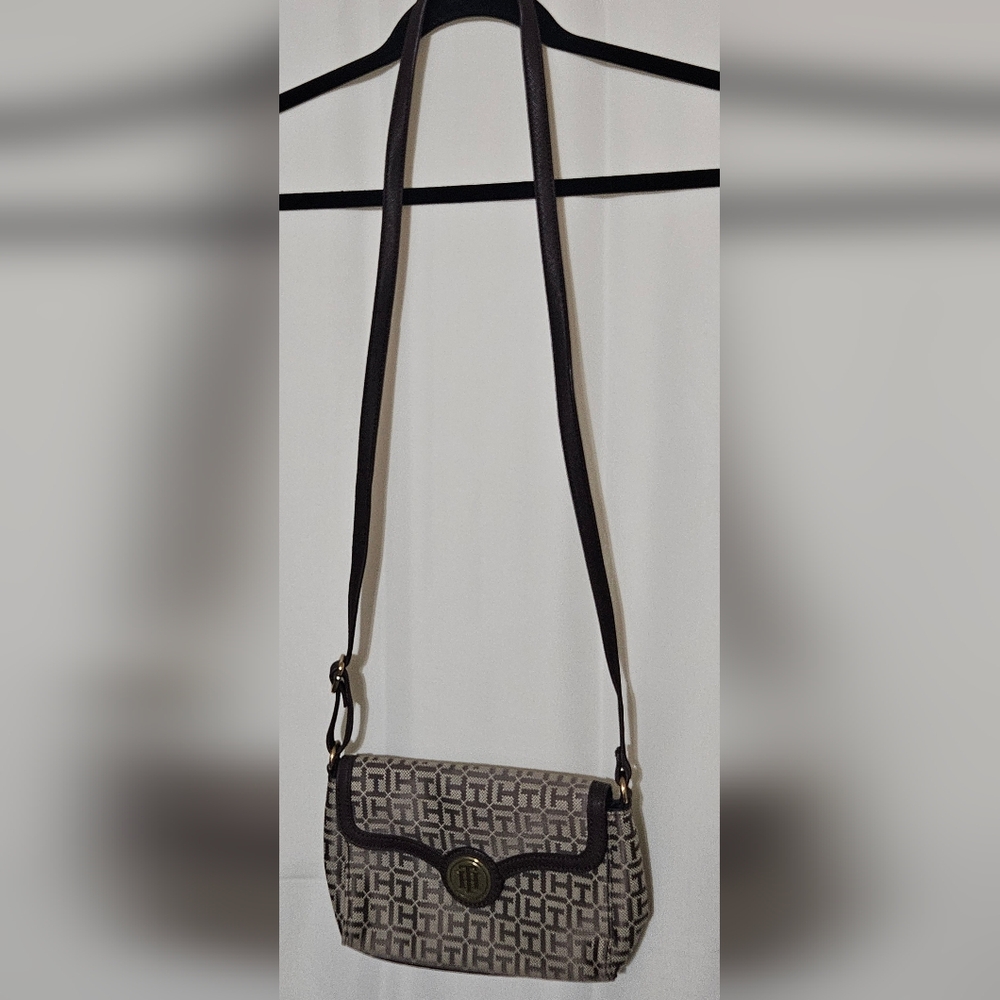 Tommy Hilfiger Brown and Tan Crossbody Bag